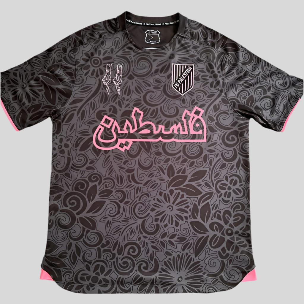 Camiseta FC Palestina Fútbol 2025/2026 negra y rosa