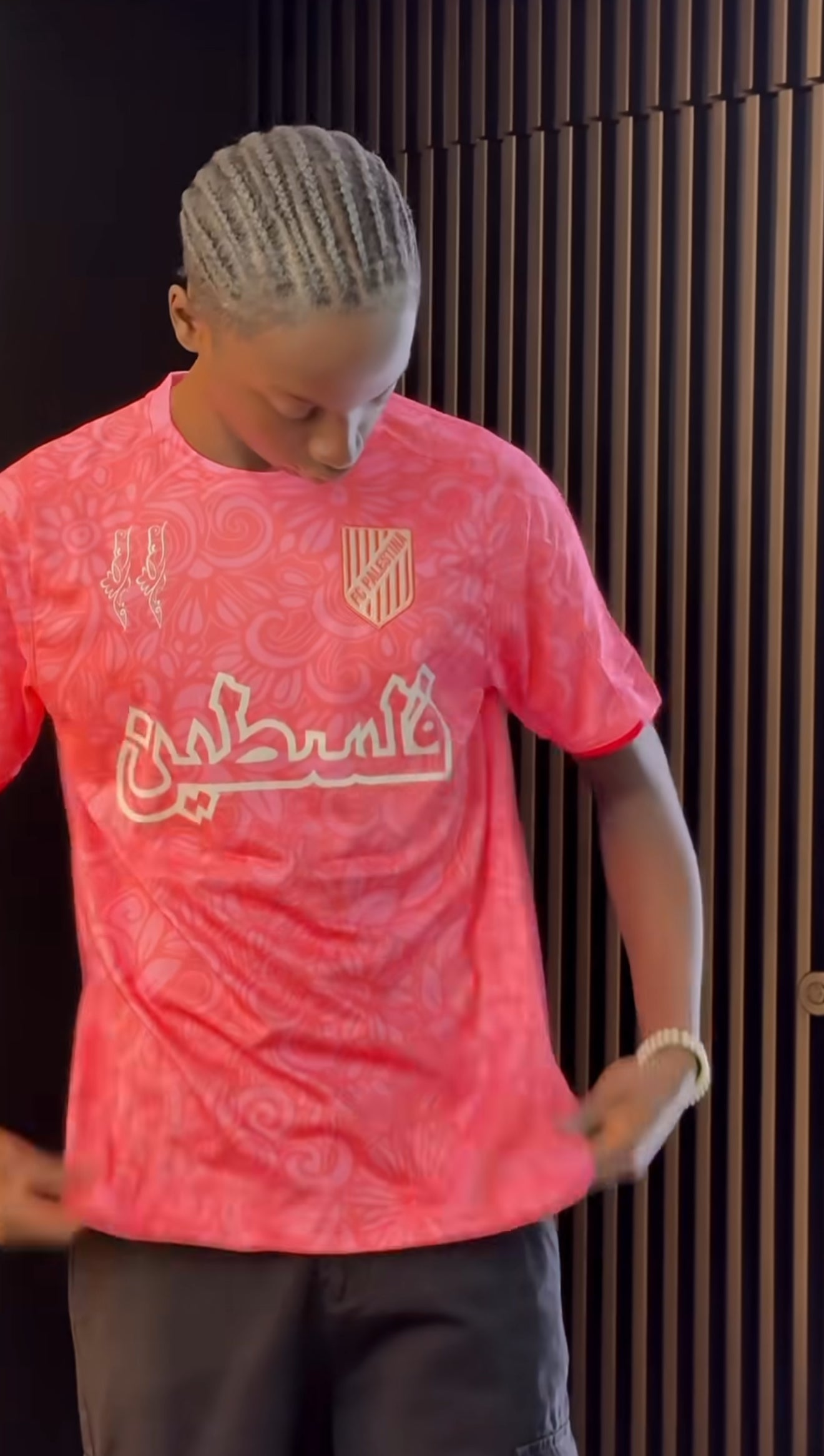 Camiseta Palestina Fútbol 2025 Rosa (Pink)