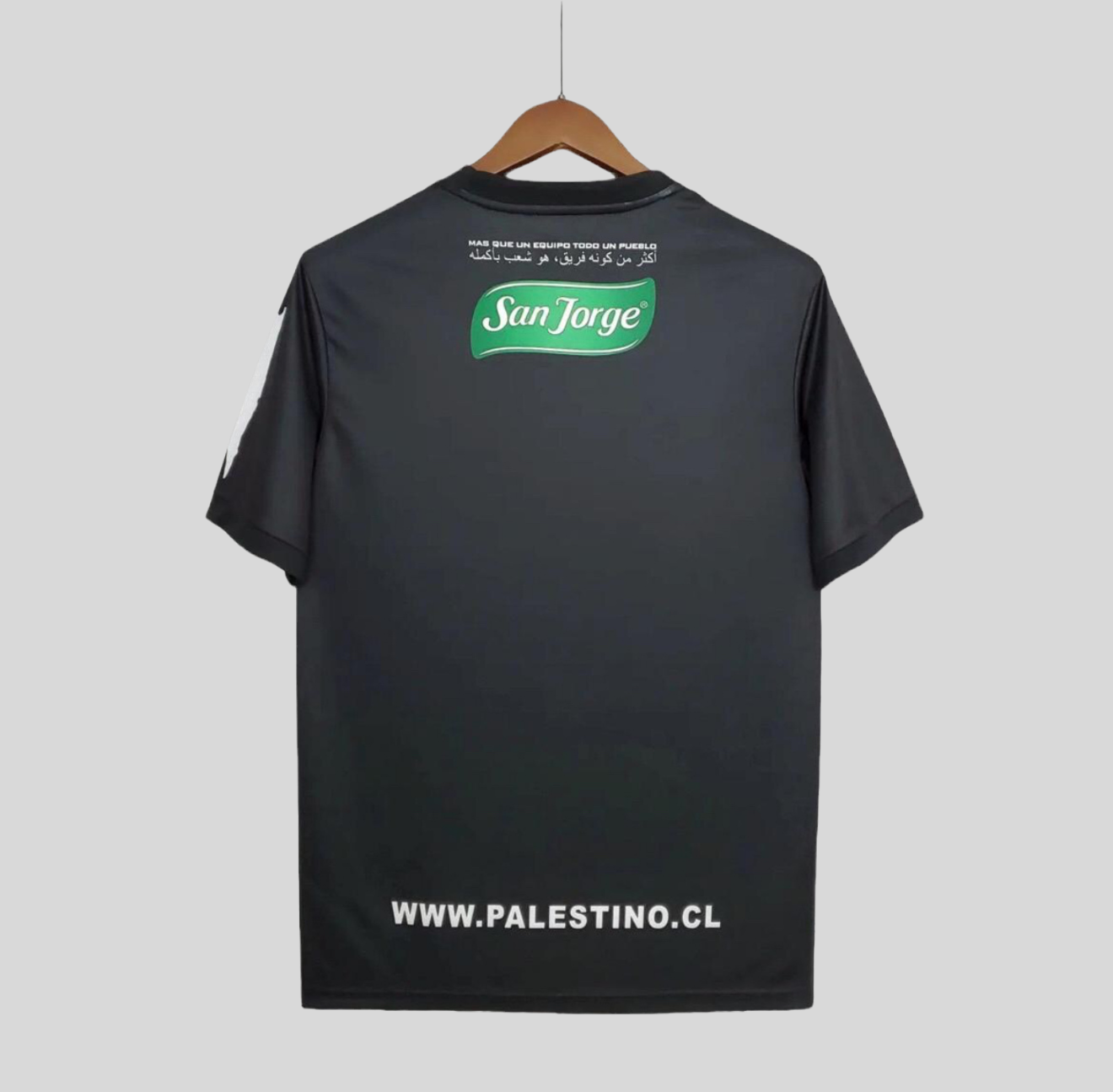 Camiseta Palestino Chile Fútbol 2023 Negra