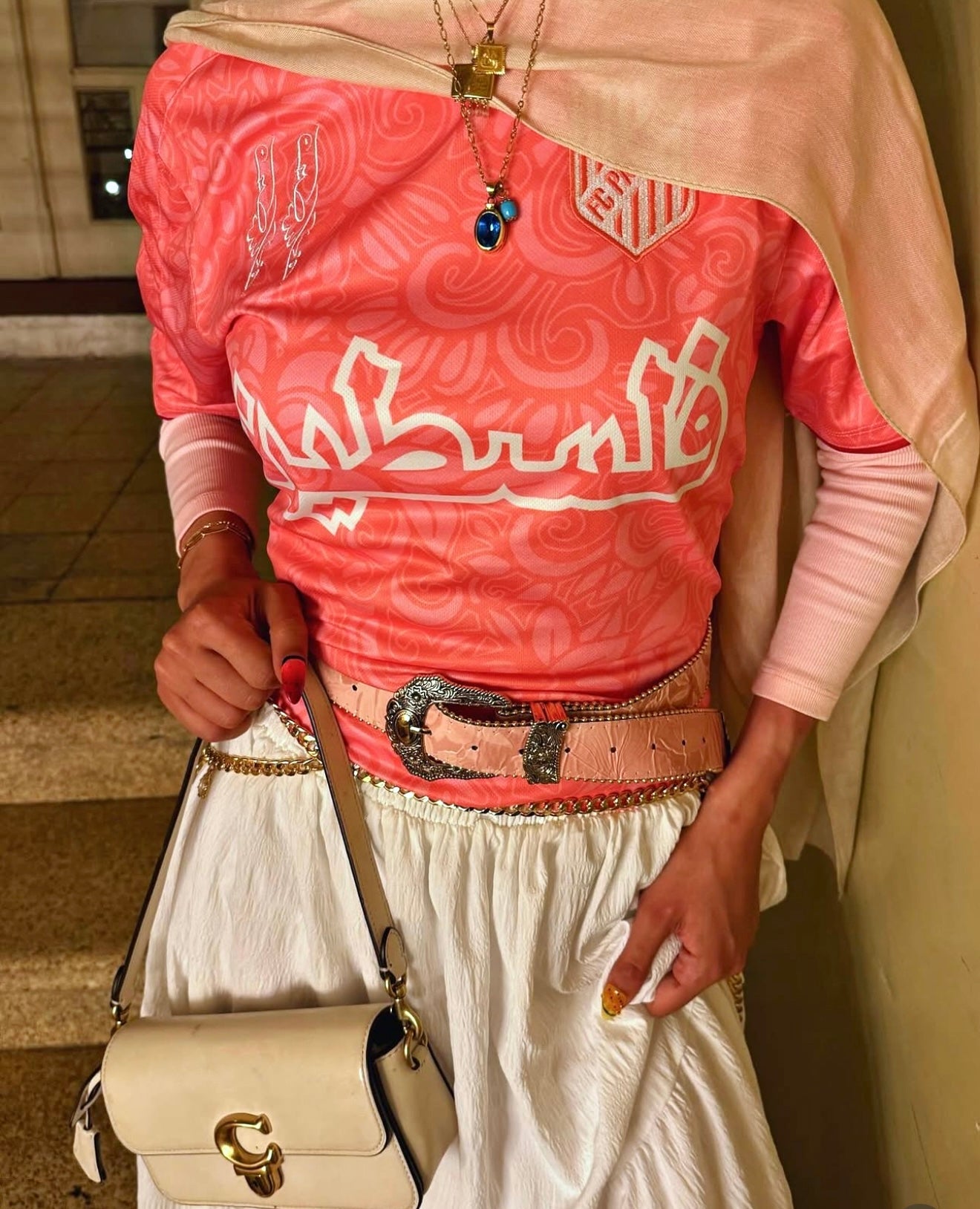 Camiseta Palestina Fútbol 2025 Rosa (Pink)