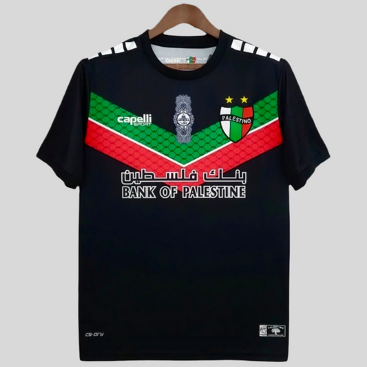 Camiseta Palestino Chile Fútbol 2023 Negra
